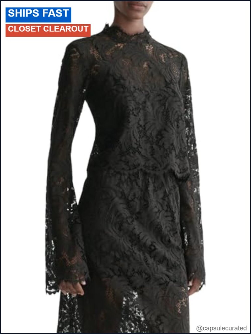 Archival French Lace Top with Built-in Camisole